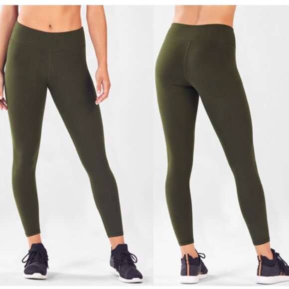 Fabletics Mid-Rise Powerhold 7/8 Leggings Dark Olive Medium - Picture 1 of 9